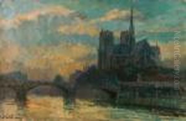 Notre-dame, Paris Oil Painting by Albert Lebourg