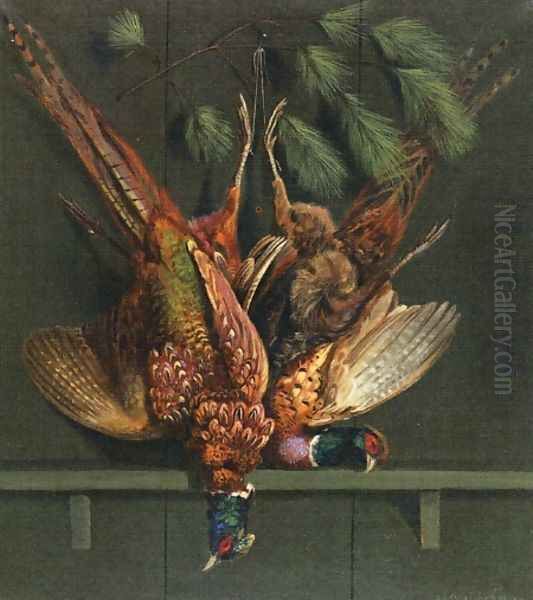 Hanging Pheasants Oil Painting by Alexander Pope