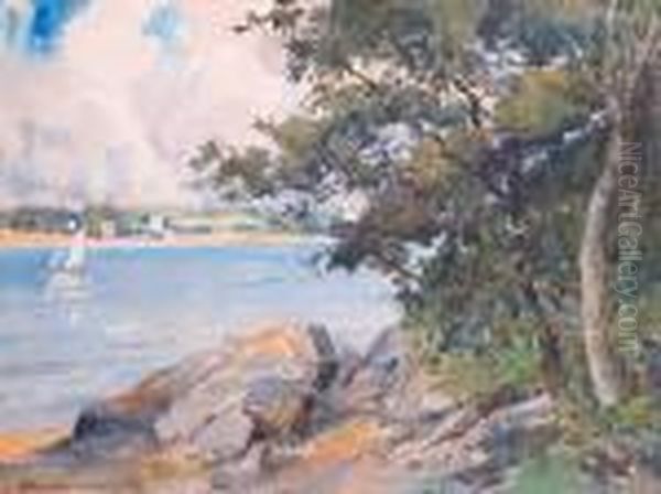 Bateau Dans Lestuaire Oil Painting by Paul Emile Lecomte