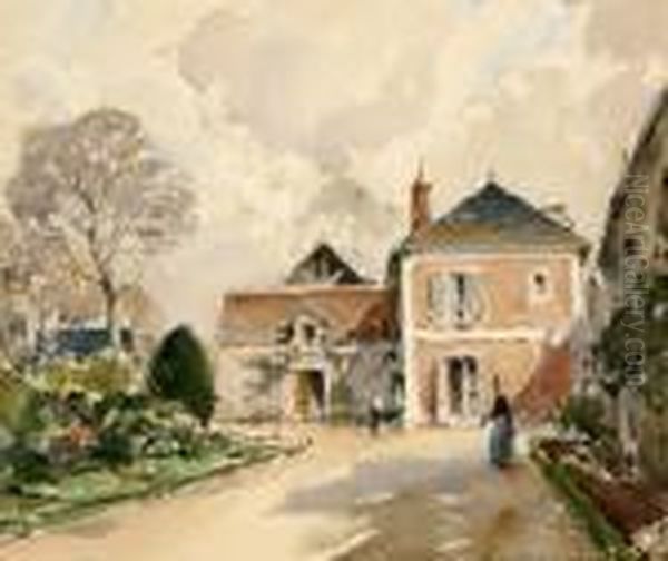 Cour De Manoir by Paul Emile Lecomte