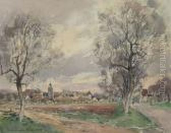 Le Village Oil Painting by Paul Emile Lecomte