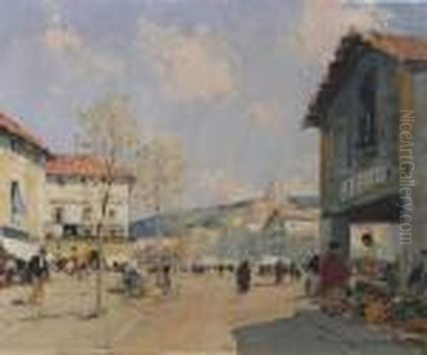 Scene De Marche Oil Painting by Paul Emile Lecomte