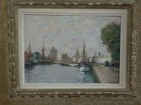 La Rochelle : Le Port Oil Painting by Paul Emile Lecomte