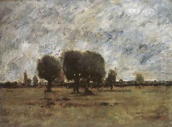 Cloudy Weather 1871 Oil Painting by Laszlo Paal