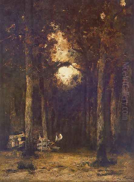 Inside the Forest 1877 Oil Painting by Laszlo Paal