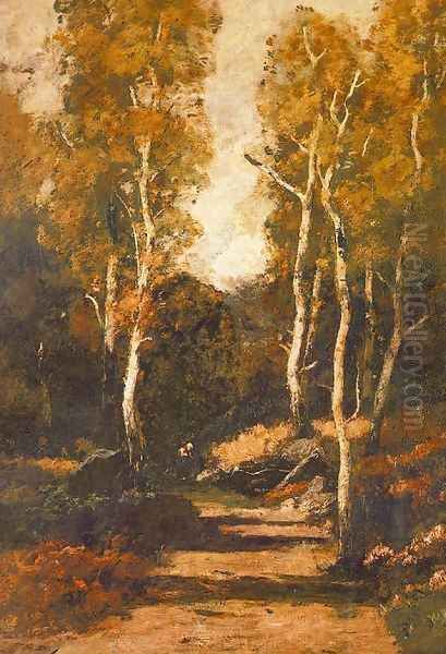 Forest Path 1876 Oil Painting by Laszlo Paal