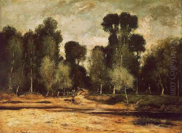 Poplars 1876 Oil Painting by Laszlo Paal