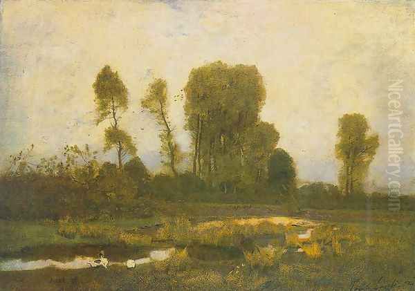 Edge of Forest 1872 Oil Painting by Laszlo Paal