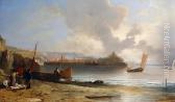 Unloading The Catch Oil Painting by Frederick Richard Lee