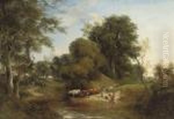 The Brook Oil Painting by Frederick Richard Lee