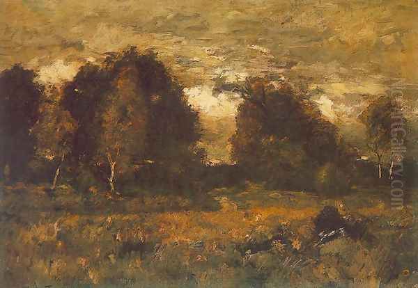 Stormy Landscape 1875 Oil Painting by Laszlo Paal