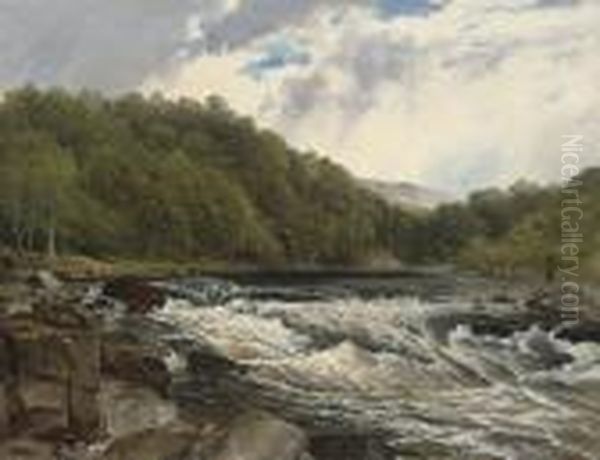 The River Awe, Argyllshire Oil Painting by Frederick Richard Lee