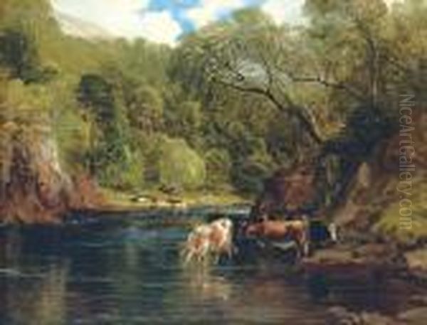 The River Awe, Argyleshire Oil Painting by Frederick Richard Lee