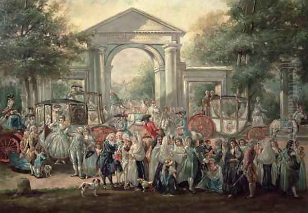 A Fiesta in a Botanical Garden, 1775 Oil Painting by Luis Paret Y Alcazar