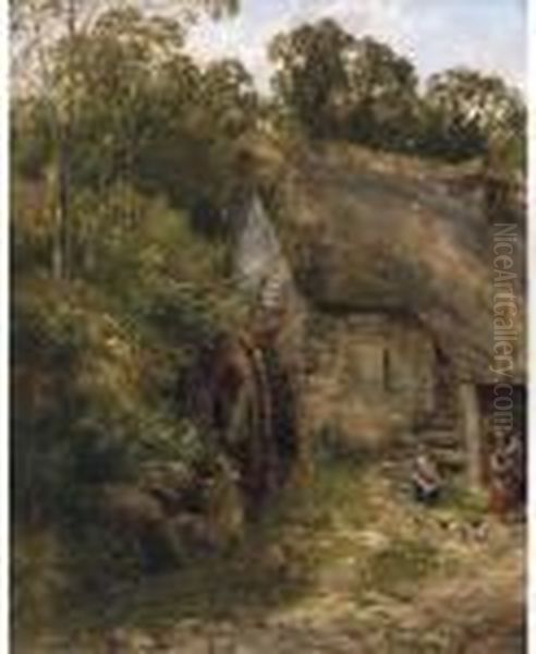 The Old Water-mill Oil Painting by Frederick Richard Lee