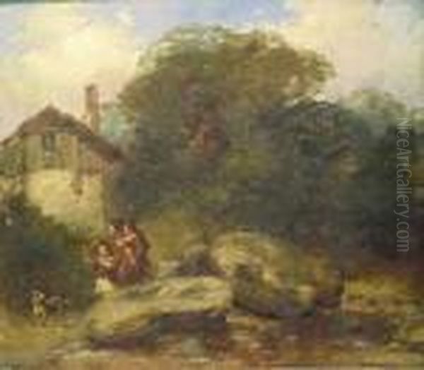 Peasant Family Oil Painting by Frederick Richard Lee