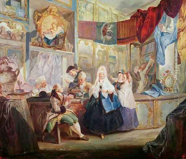 Interior of a Shop Oil Painting by Luis Paret Y Alcazar