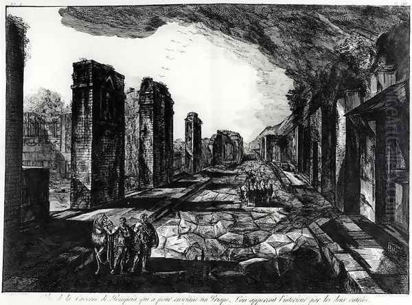 View of the Tavern of Pompeii with the Priapus Shop Sign, from Antiquites de Pompeia by G.B. Piranesi, engraved by Francesco Piranesi 1758-1810 1804 Oil Painting by Giovanni Battista Piranesi