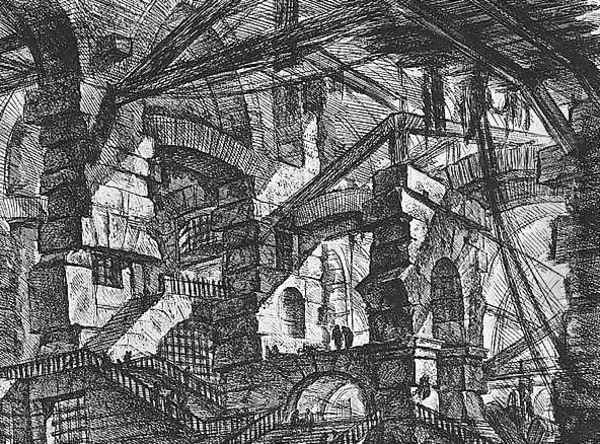 Carceri d'Invenzione- plate XIV (first edition) Oil Painting by Giovanni Battista Piranesi