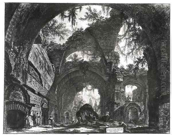 Ruined Gallery of the Villa Adriana at Tivoli Oil Painting by Giovanni Battista Piranesi