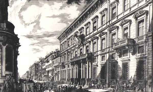 View of the Palazzo Mancini on the Corso Oil Painting by Giovanni Battista Piranesi