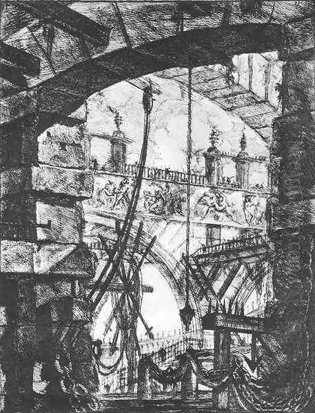 The Prisons (plate IV) c. 1760 Oil Painting by Giovanni Battista Piranesi