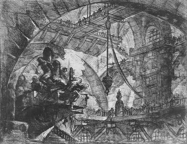 Prisoners on a Projecting Platform 1749-60 Oil Painting by Giovanni Battista Piranesi