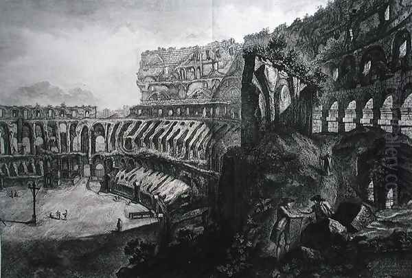 View of the interior of the Coliseum, from Le Antichita Romane de G.B. Piranesi 1756, published in Paris, 1835 Oil Painting by Giovanni Battista Piranesi