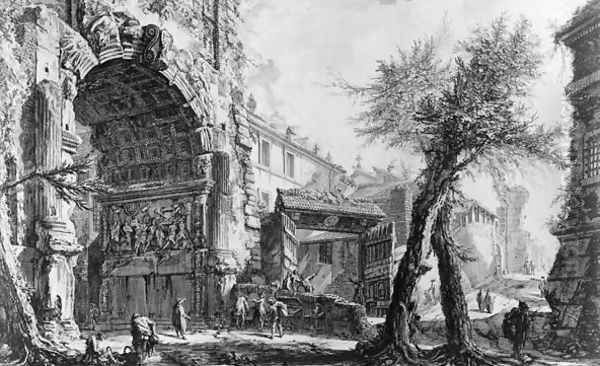 Arch of Titus Oil Painting by Giovanni Battista Piranesi