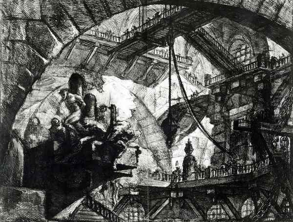 Carceri dInvenzione Series, 1745 and 1760 Oil Painting by Giovanni Battista Piranesi