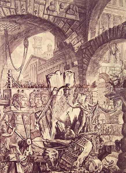 The Man on the Rack, plate II from Carceri dInvenzione, c.1749 Oil Painting by Giovanni Battista Piranesi