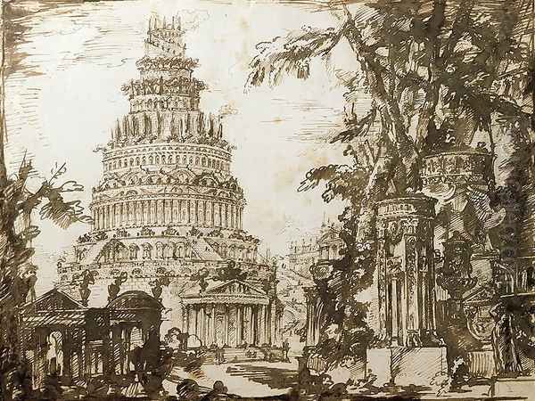 Neo-classical Structures Oil Painting by Giovanni Battista Piranesi