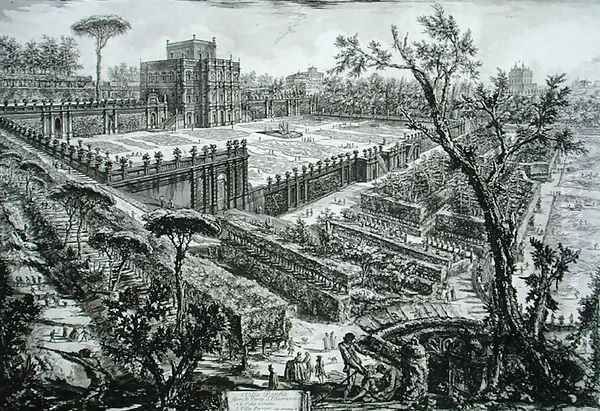 Villa Pamphili, from Opere Varie di Architettura, Prospettive, Grotteschi, Antichita, published 1743 Oil Painting by Giovanni Battista Piranesi