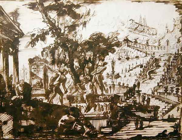 Fantastical Gardens Oil Painting by Giovanni Battista Piranesi