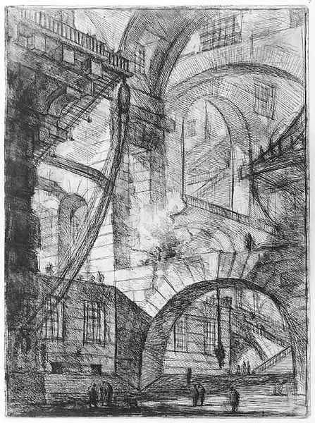 Carceri d'Invenzione Plate VI Oil Painting by Giovanni Battista Piranesi