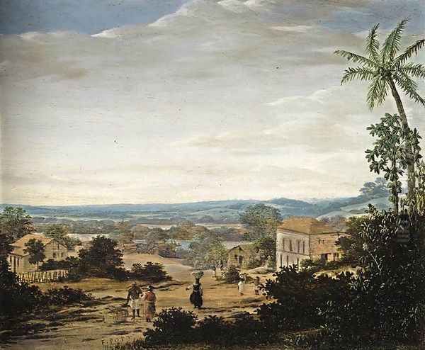 A Brazilian Landscape 1670-75 Oil Painting by Frans Jansz. Post