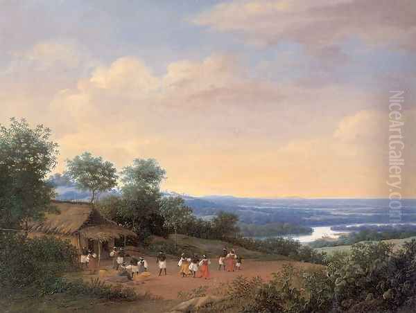 Brazilian Landscape 1656 Oil Painting by Frans Jansz. Post