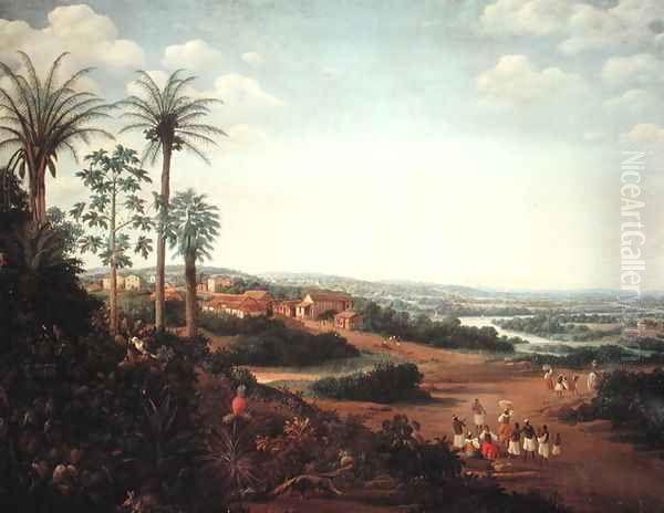 The Village of Serinhaem, Brazil Oil Painting by Frans Jansz. Post