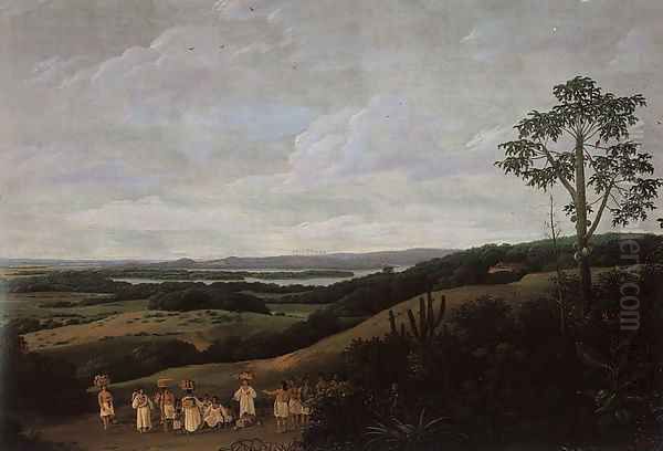 Brazilian Landscape Oil Painting by Frans Jansz. Post