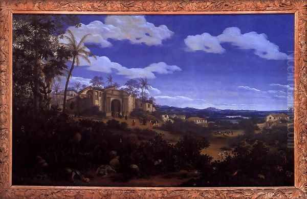 View of Olinda, Brazil Oil Painting by Frans Jansz. Post