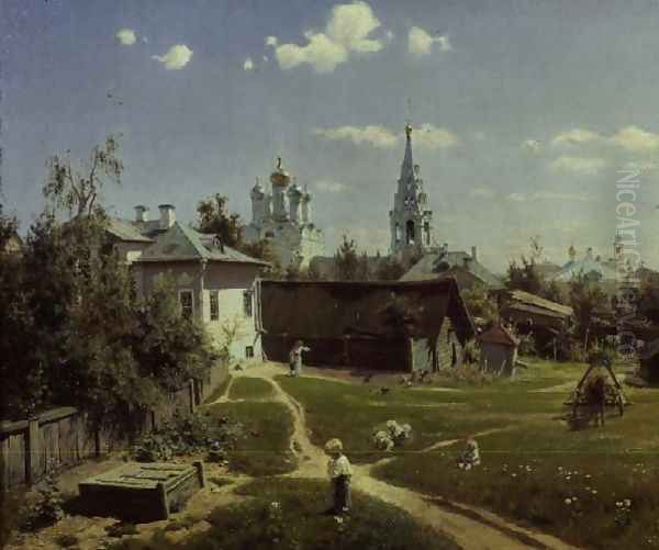 A Small Yard in Moscow, 1878 Oil Painting by Vasily Polenov