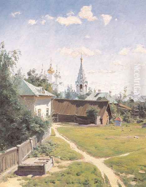 Moscow Courtyard 1902 Oil Painting by Vasily Polenov