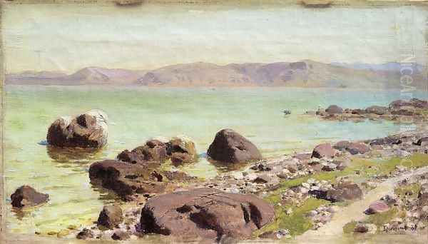 Rocky Shore, 1889 Oil Painting by Vasily Polenov