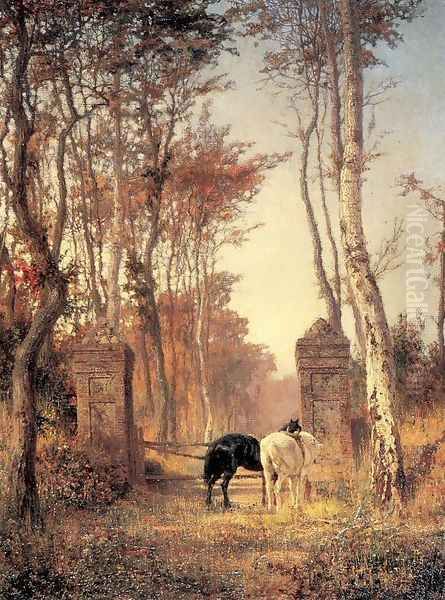 In the Park- The Village of Veules in Normandy 1874 Oil Painting by Vasily Polenov