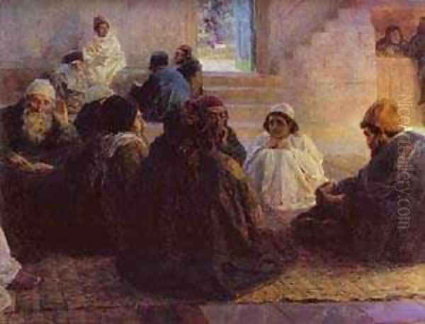 Among The Teachers From The Series The Life Of Christ 1896 Oil Painting by Vasily Polenov