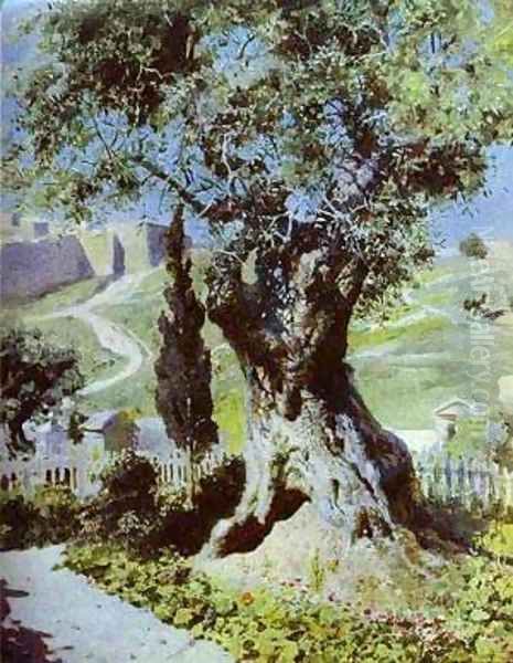 An Olive Tree In The Garden Of Gethsemane 1882 Oil Painting by Vasily Polenov