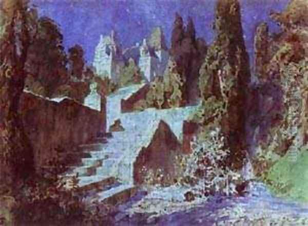 Castle Sketch For The Scenery 1883 Oil Painting by Vasily Polenov