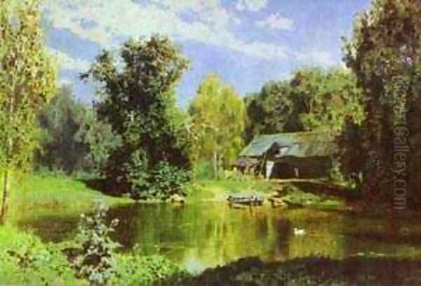 Pond In Abramtzevo 1883 Oil Painting by Vasily Polenov