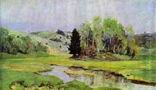 The River Svinka Study 1890s Oil Painting by Vasily Polenov