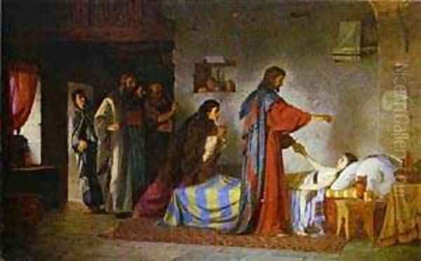 Raising Of Jairus Daughter 1871 Oil Painting by Vasily Polenov